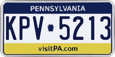 PA license plate KPV5213