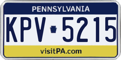 PA license plate KPV5215