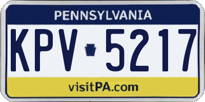 PA license plate KPV5217