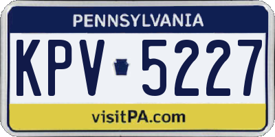 PA license plate KPV5227