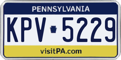 PA license plate KPV5229