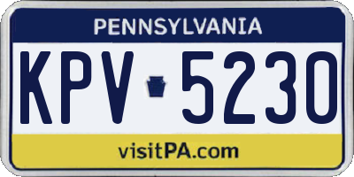 PA license plate KPV5230