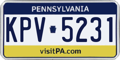 PA license plate KPV5231