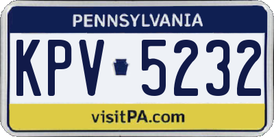 PA license plate KPV5232