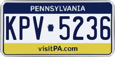 PA license plate KPV5236
