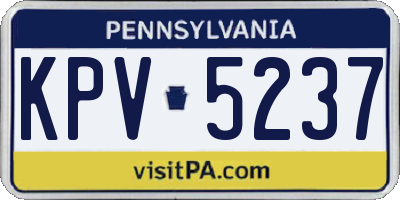 PA license plate KPV5237