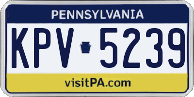 PA license plate KPV5239