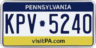 PA license plate KPV5240