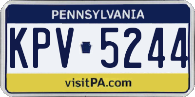PA license plate KPV5244