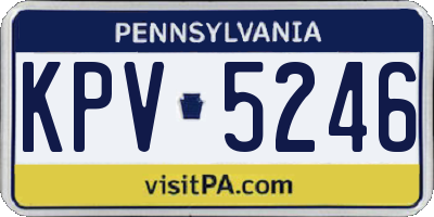 PA license plate KPV5246