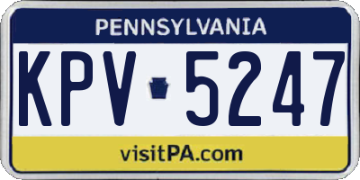 PA license plate KPV5247