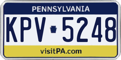 PA license plate KPV5248