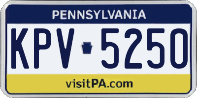 PA license plate KPV5250