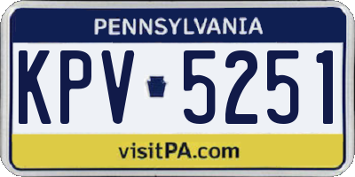PA license plate KPV5251