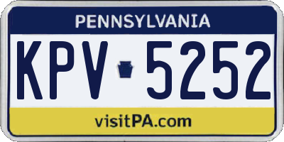 PA license plate KPV5252
