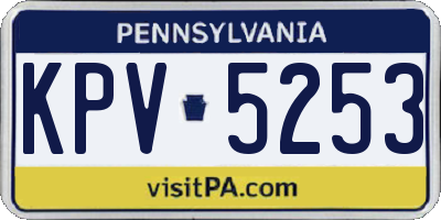 PA license plate KPV5253