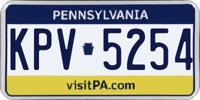 PA license plate KPV5254