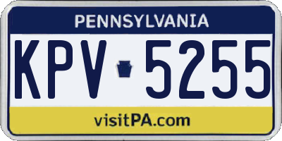 PA license plate KPV5255