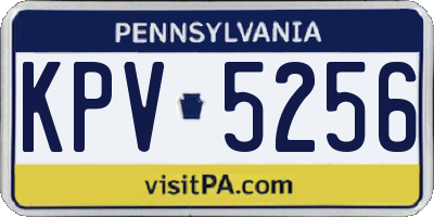 PA license plate KPV5256