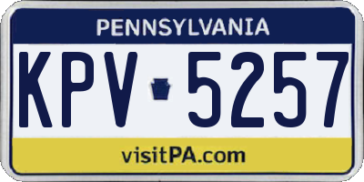PA license plate KPV5257