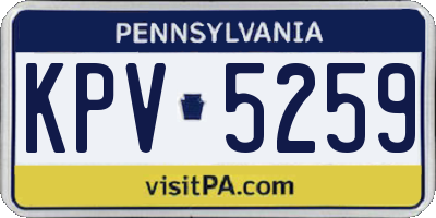 PA license plate KPV5259