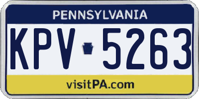 PA license plate KPV5263
