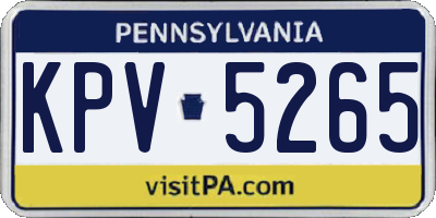 PA license plate KPV5265