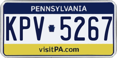 PA license plate KPV5267