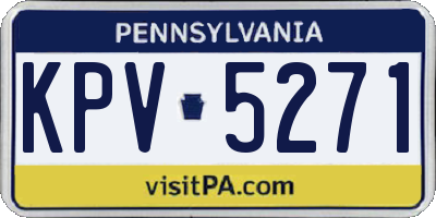 PA license plate KPV5271