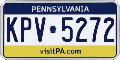 PA license plate KPV5272