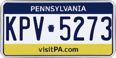 PA license plate KPV5273