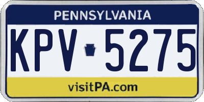 PA license plate KPV5275
