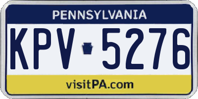 PA license plate KPV5276