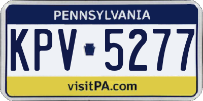 PA license plate KPV5277