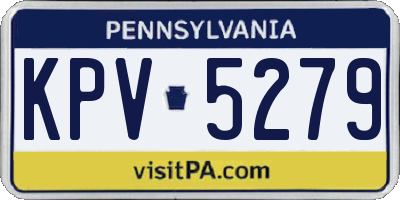 PA license plate KPV5279
