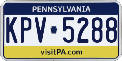 PA license plate KPV5288