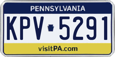 PA license plate KPV5291