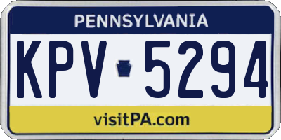 PA license plate KPV5294