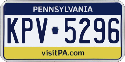 PA license plate KPV5296