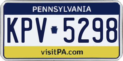 PA license plate KPV5298