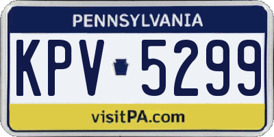 PA license plate KPV5299