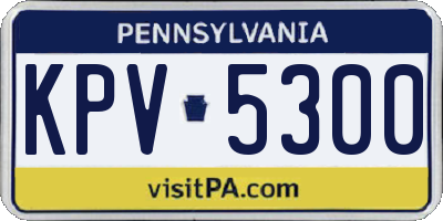 PA license plate KPV5300