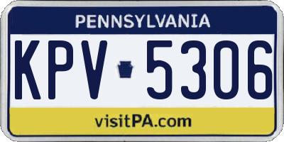 PA license plate KPV5306