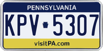 PA license plate KPV5307