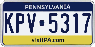 PA license plate KPV5317