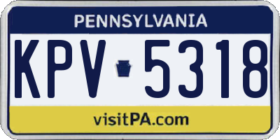 PA license plate KPV5318