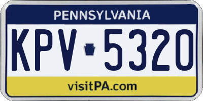 PA license plate KPV5320
