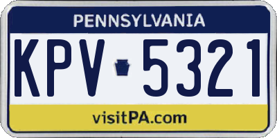 PA license plate KPV5321