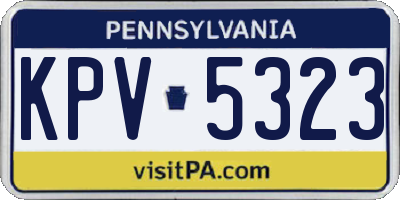 PA license plate KPV5323