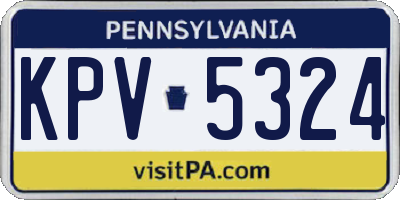 PA license plate KPV5324